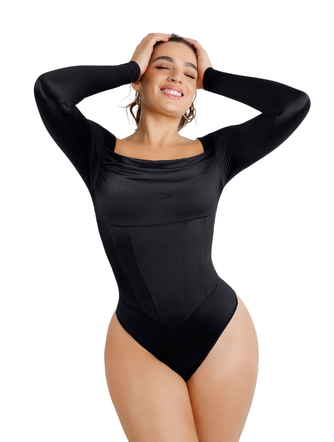 Body en satin à encolure drapée