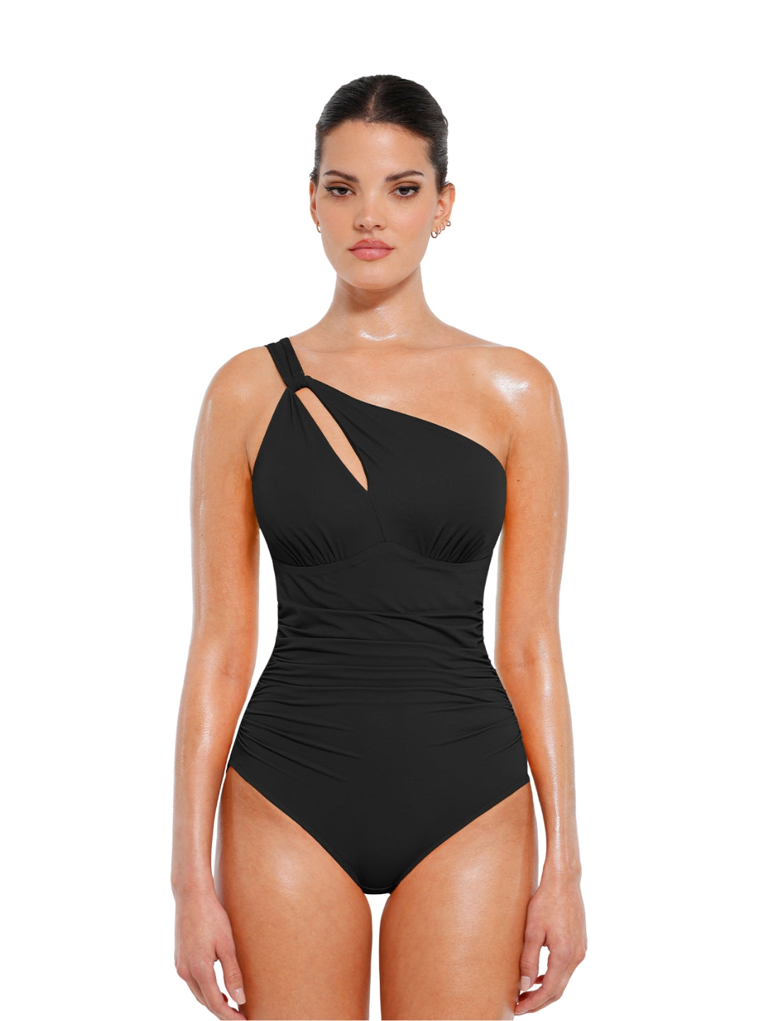 Maillot de bain amincissant asymétrique à découpes
