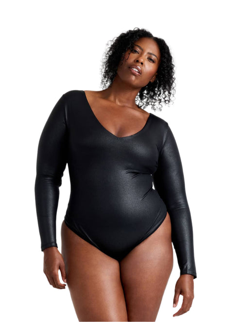 Body manches longues effet cuir