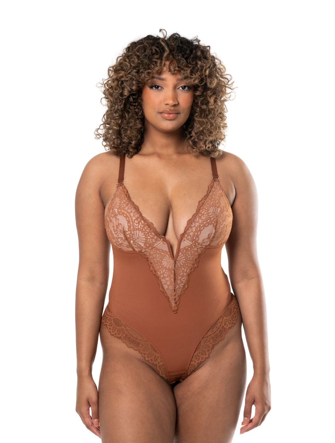 Body col V semi-dentelle
