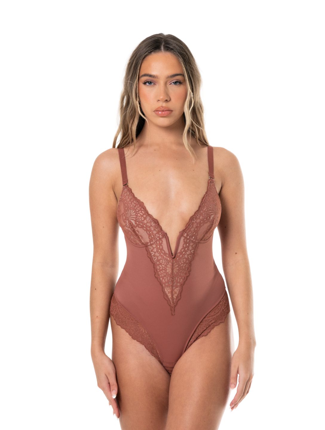 Body col V semi-dentelle