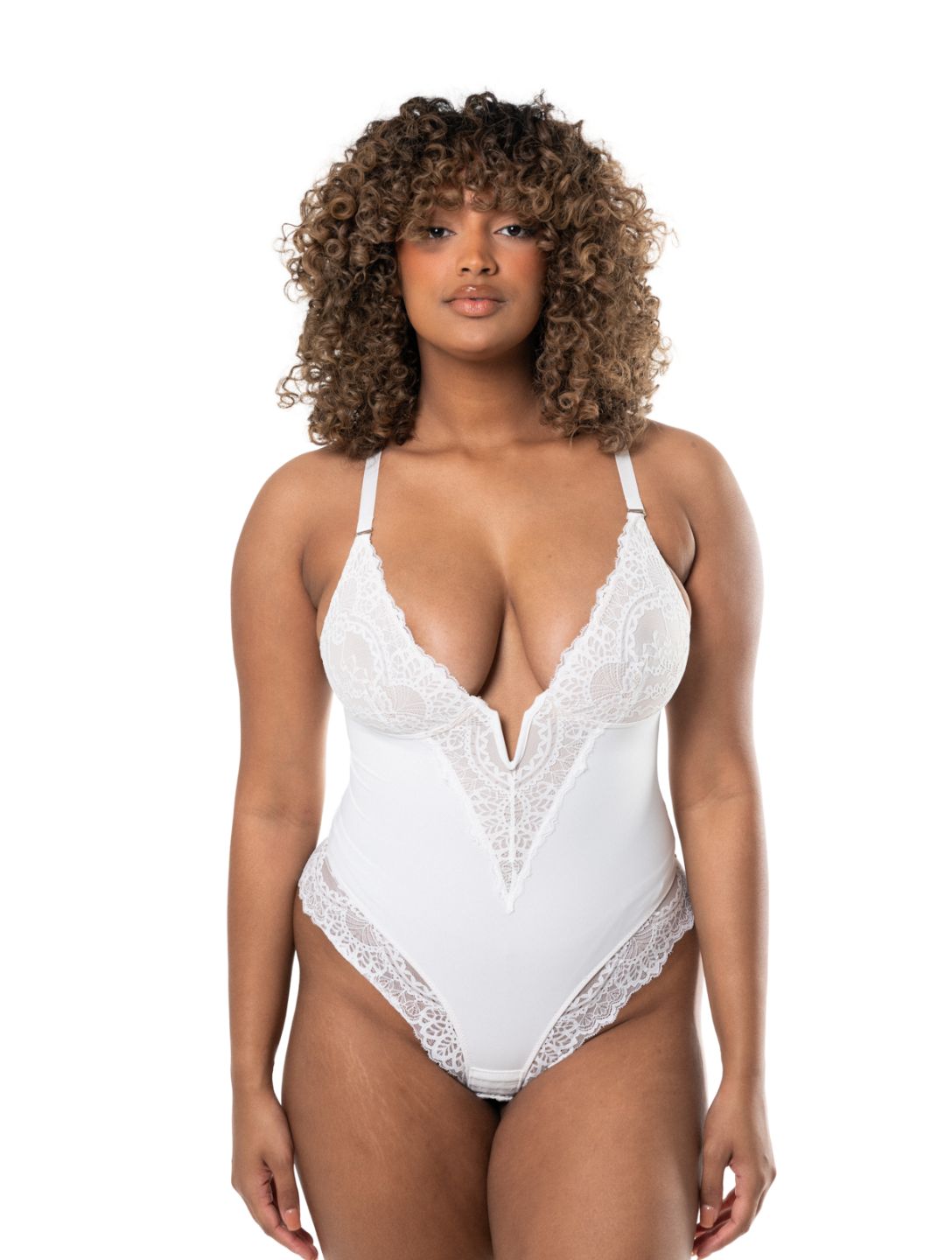 Body col V semi-dentelle
